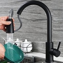 Grifo de cocina inoxidable alto con tirón