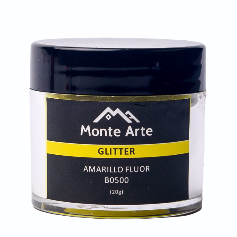GLITTER MONTEARTE AMARILLO FLUOR 20G