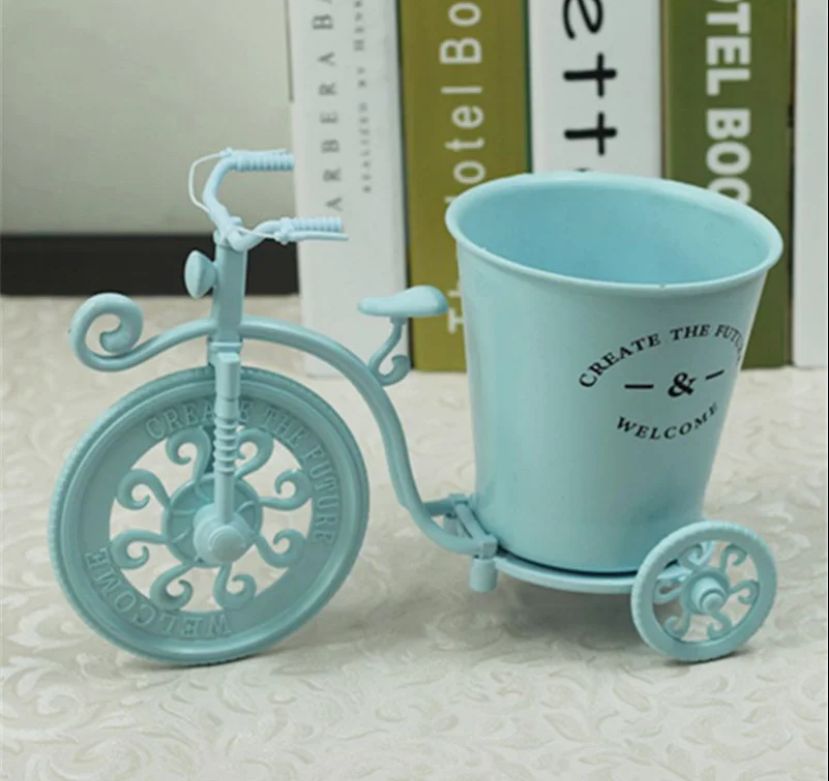 FLORERO CON FORMA BICICLETA DE PLASTICO