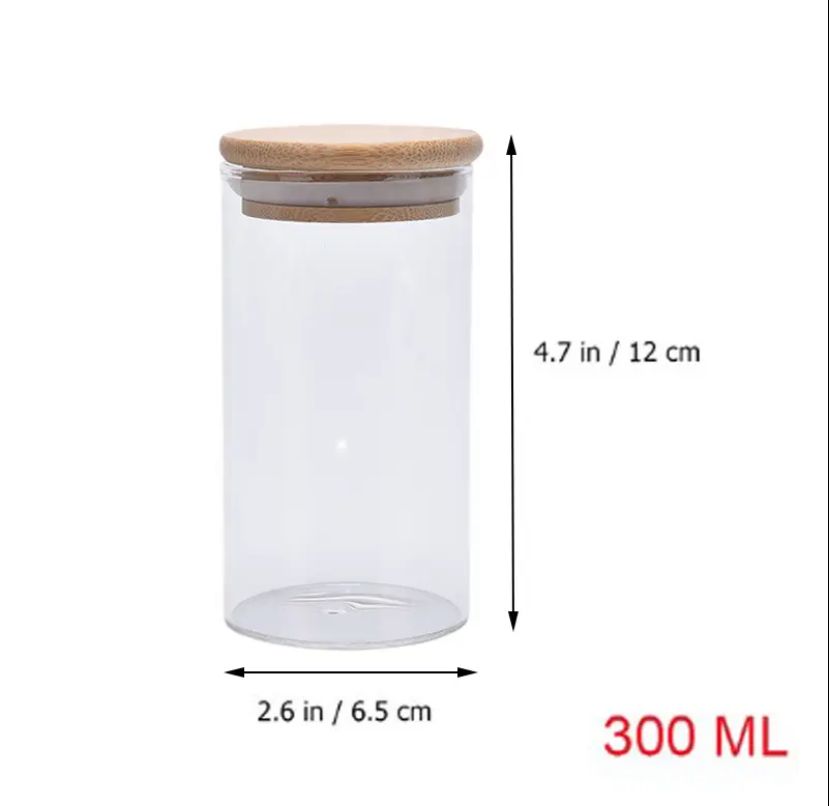 Frasco con tapa de madera 13CM