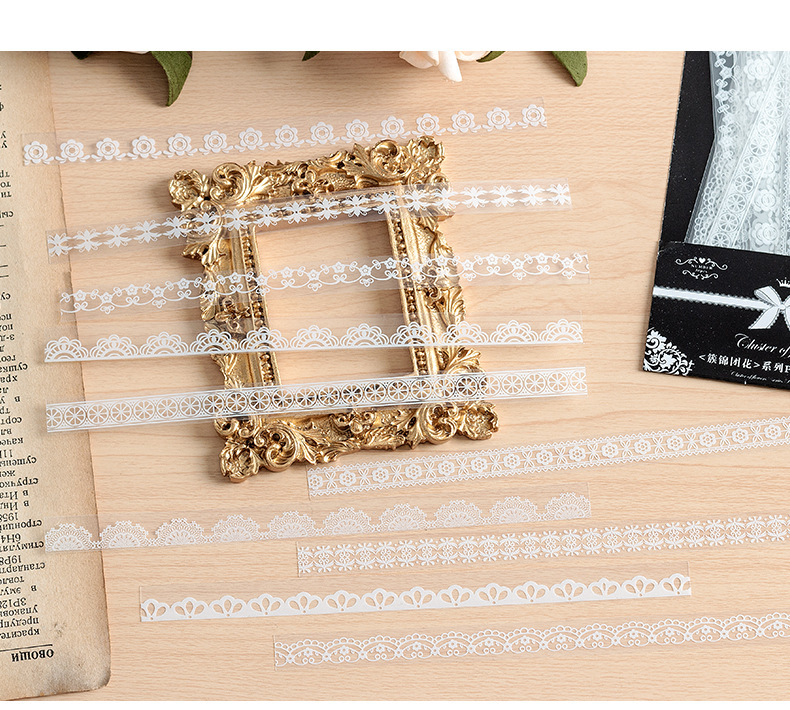 Sticker de pvc encaje floreado 30pc