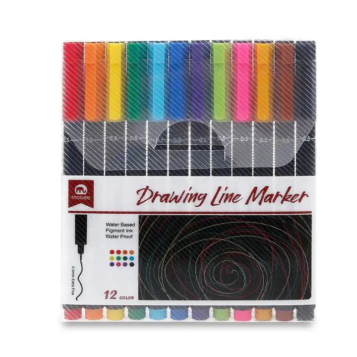 MICROFIBRA MOBEE 12 COLOR DRAWING LINE MARKER P621