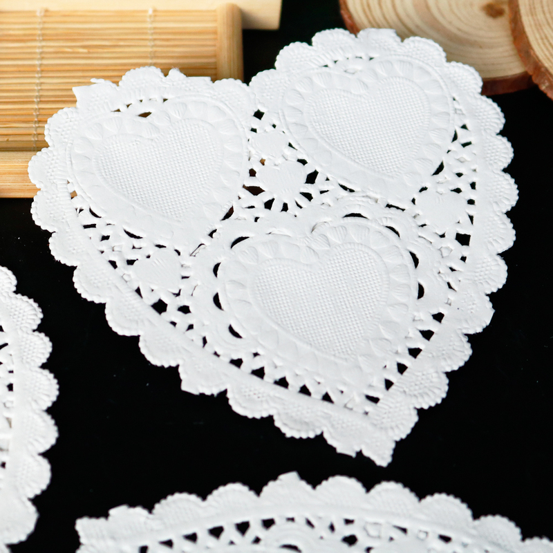 Papel para bocadito forma corazon 36PC
