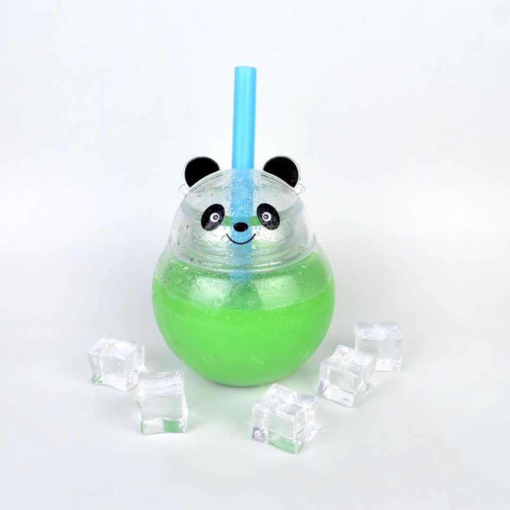 Vaso panda con pajita