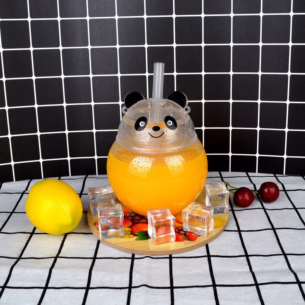 Vaso panda con pajita