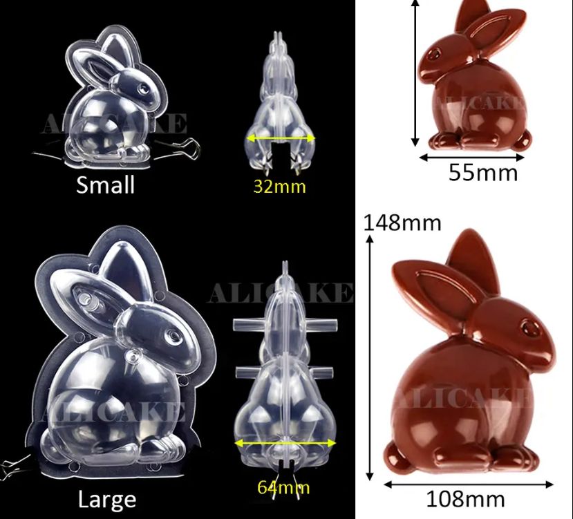 Molde conejo de pascua 2PC