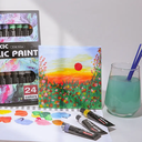 Pintura acrilica madera, vidrio, tela, papel 24pc MOBEE