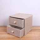 Caja tela de arpillera con cajón 23*20cm