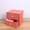 Caja tela de arpillera con cajón 23*20cm