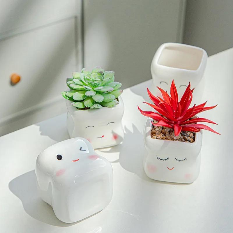 Maceta diseño carita 9*9cm