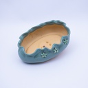 Maceta lisa con diseño de flores 18.5*13.6cm