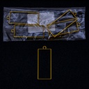 Dije rectangular en dorado 5pc