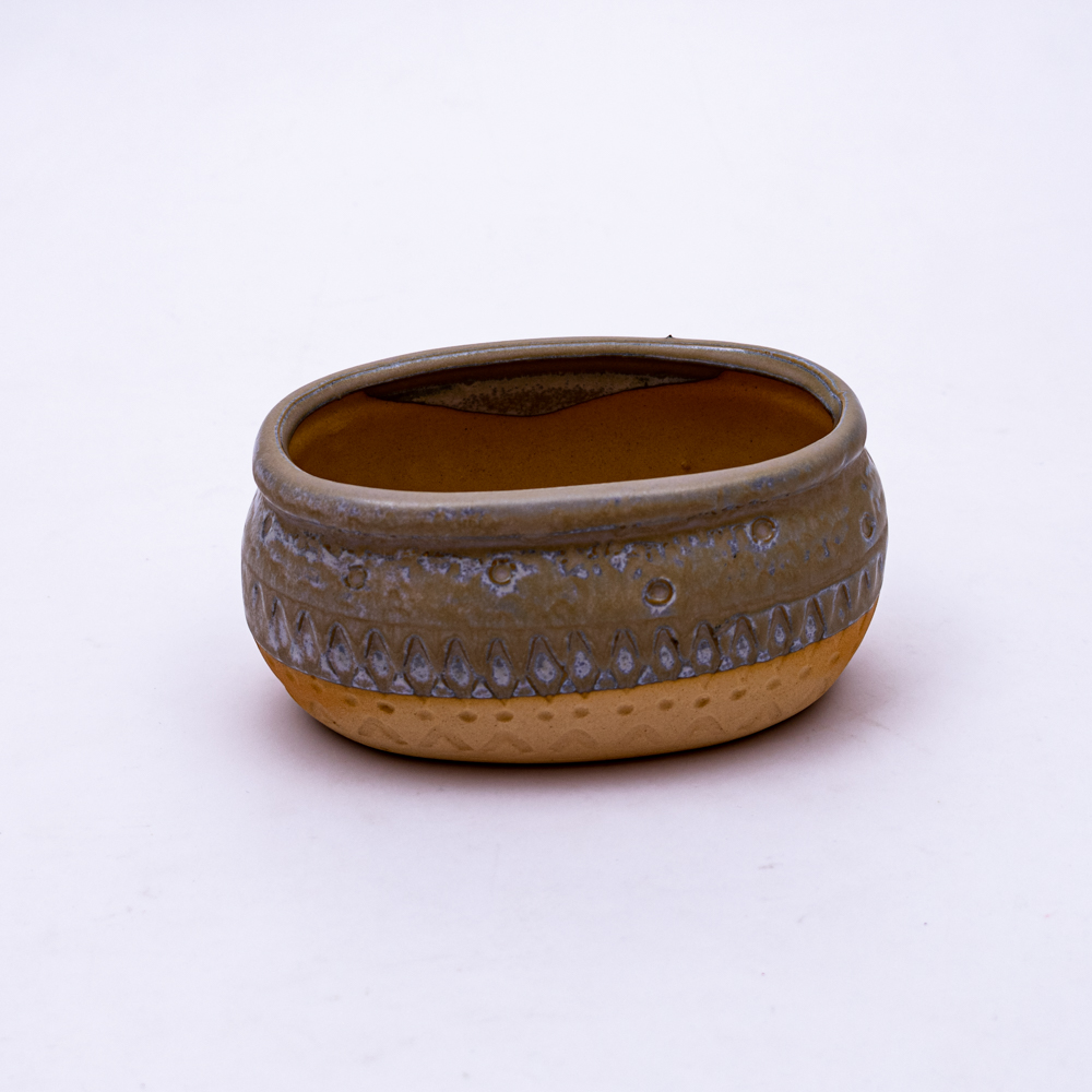 Maceta diseño ovalado 12*6cm