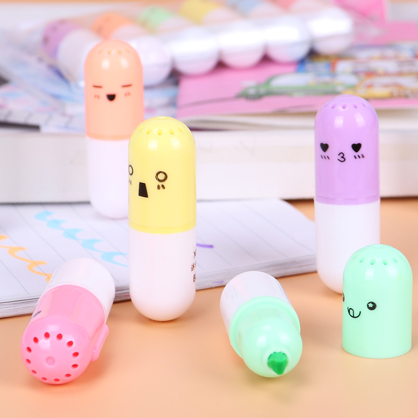 Mini resaltador colores pasteles 6pc