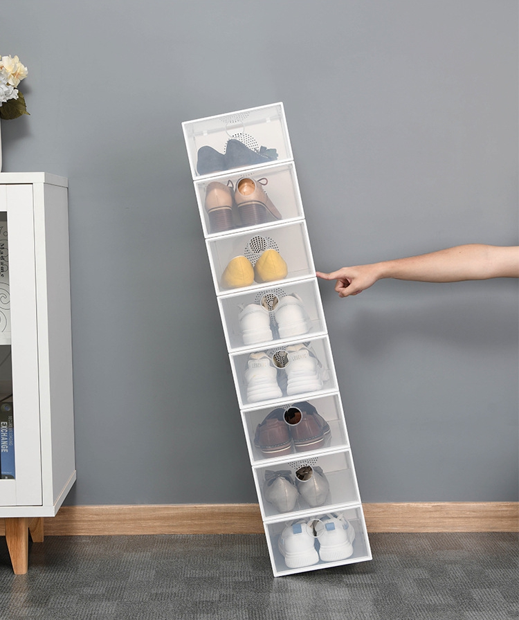Caja organizador para zapatos de plastico apilable