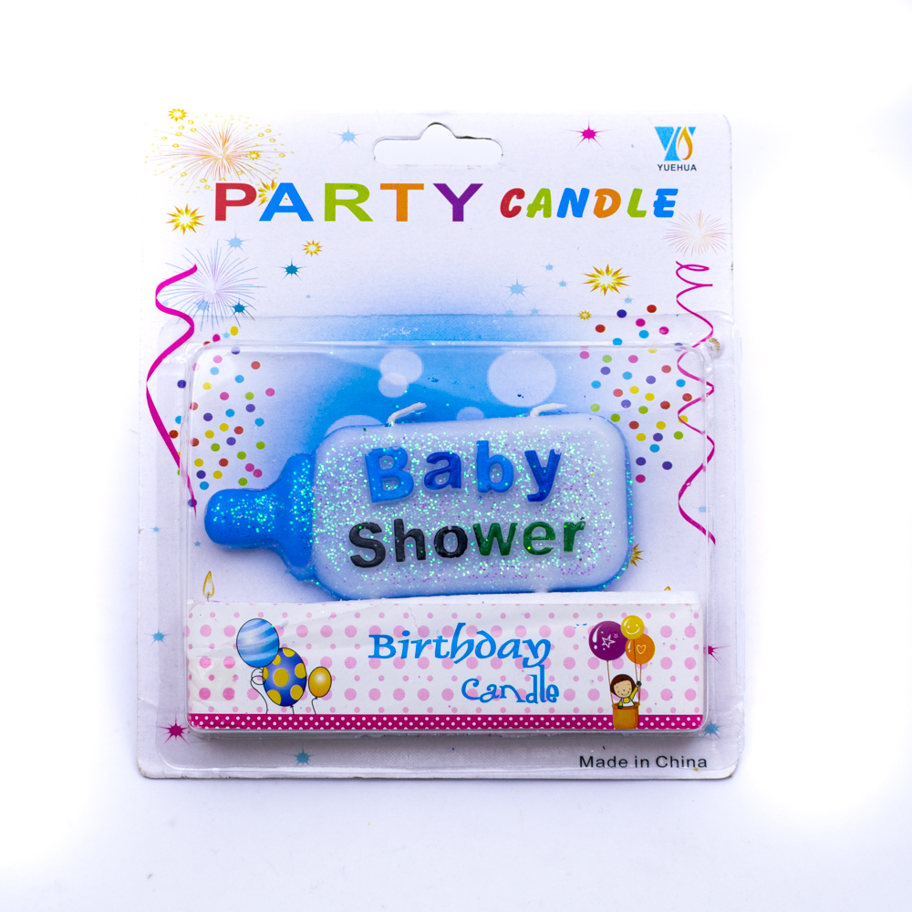 Vela baby shower forma biberon