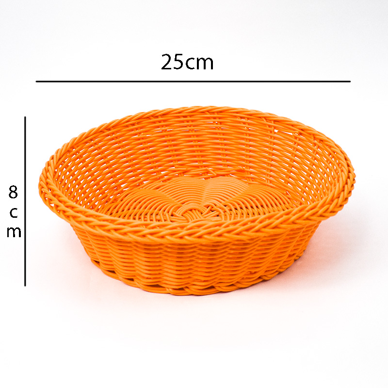 Cesta de mimbre redondo tejida en plástico