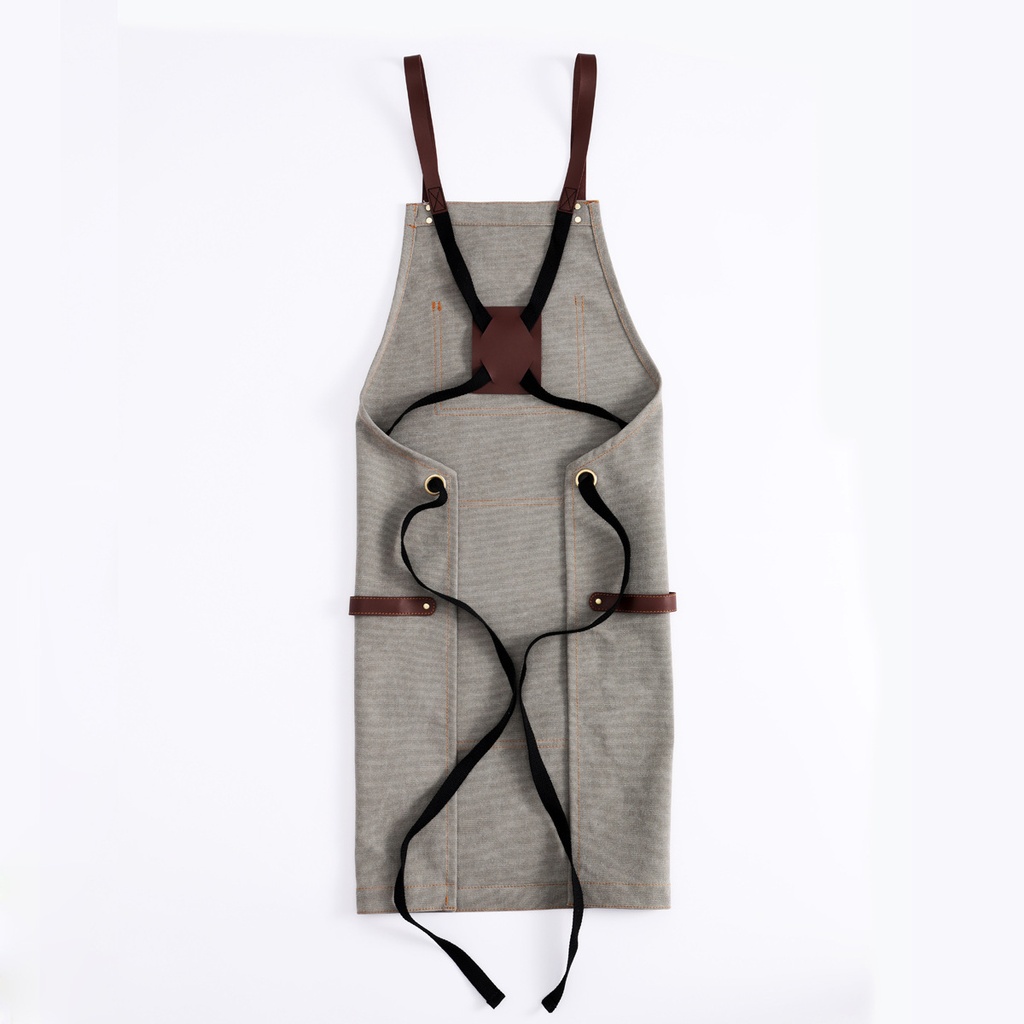 Delantal tela de jeans con bolsillo