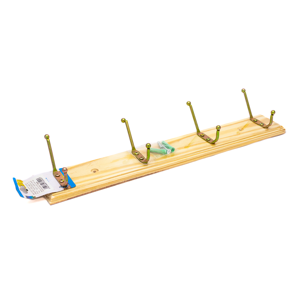 Gancho de madera fijo 4 cabezas 37cm