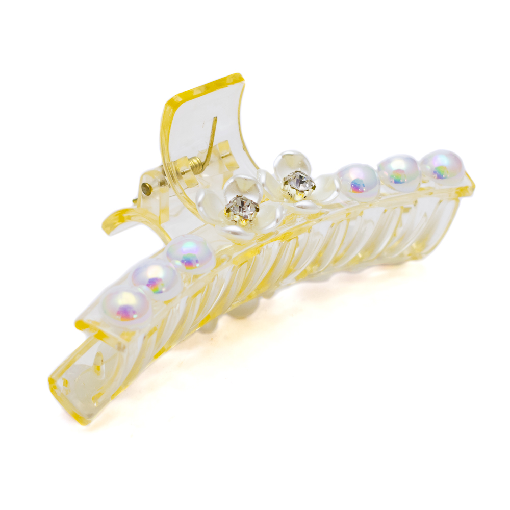 Pinza con perla y flor 10cm