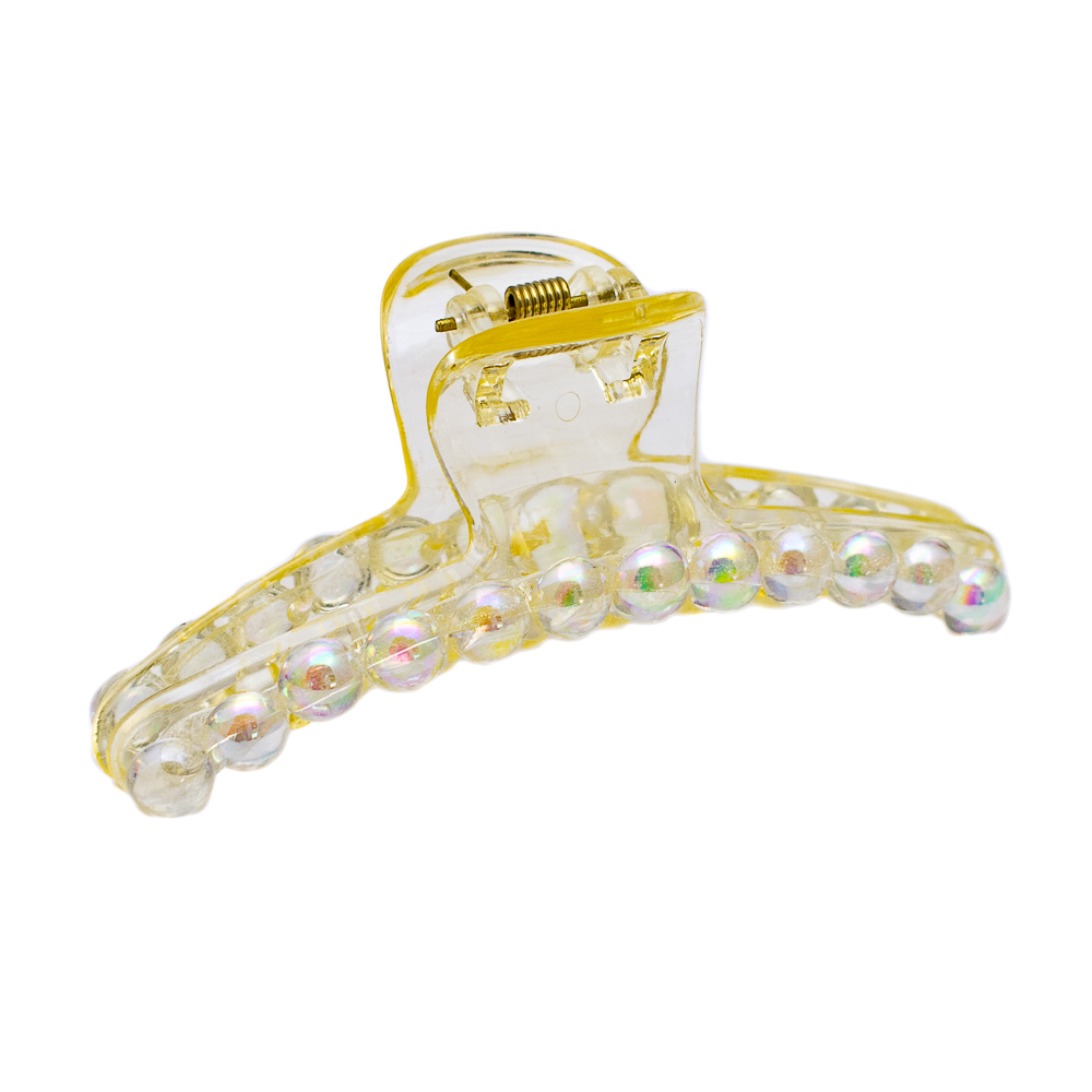 Pinza transparente con perlas