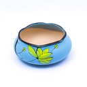 Maceta diseño liso con flores 15*15*7cm