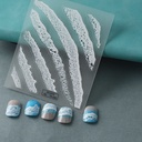 Sticker para uñas olas blancas