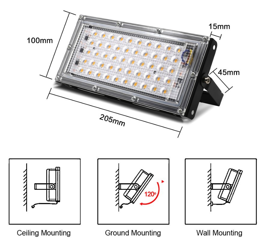 Lampara reflector ULTRAVIOLETA 20w 10*20cm 220v