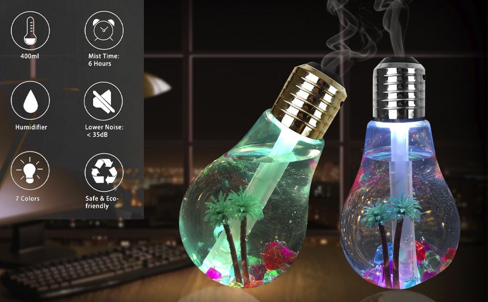 Humidificador Difusor Aromaterapia Forma De Foco Led Usb