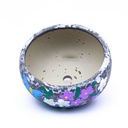 Maceta con diseño de flores y mariposa 15CM
