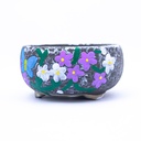 Maceta con diseño de flores y mariposa 15CM
