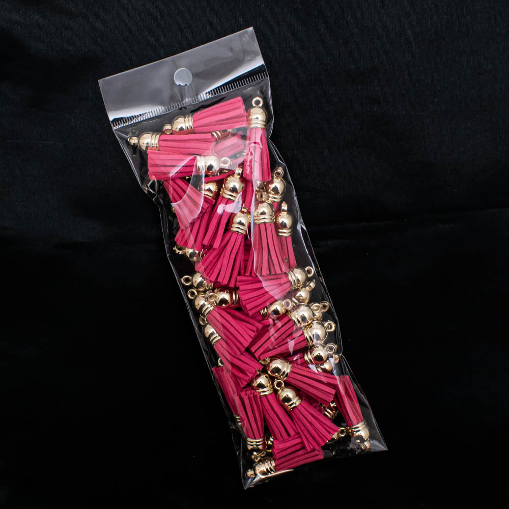 Borla de cuero rosa 50 piezas