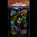 Sticker pvc flor bordes dorados