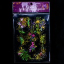 Sticker pvc flor bordes dorados