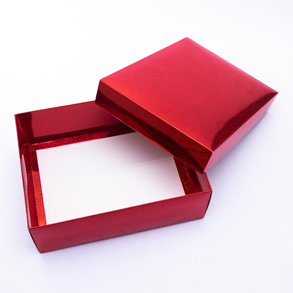 Caja 22*17*7.5cm con brillo rojo 12 piezas