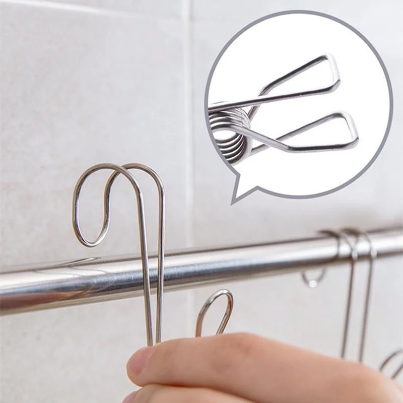 Gancho pinza acero inoxidable 2pcs