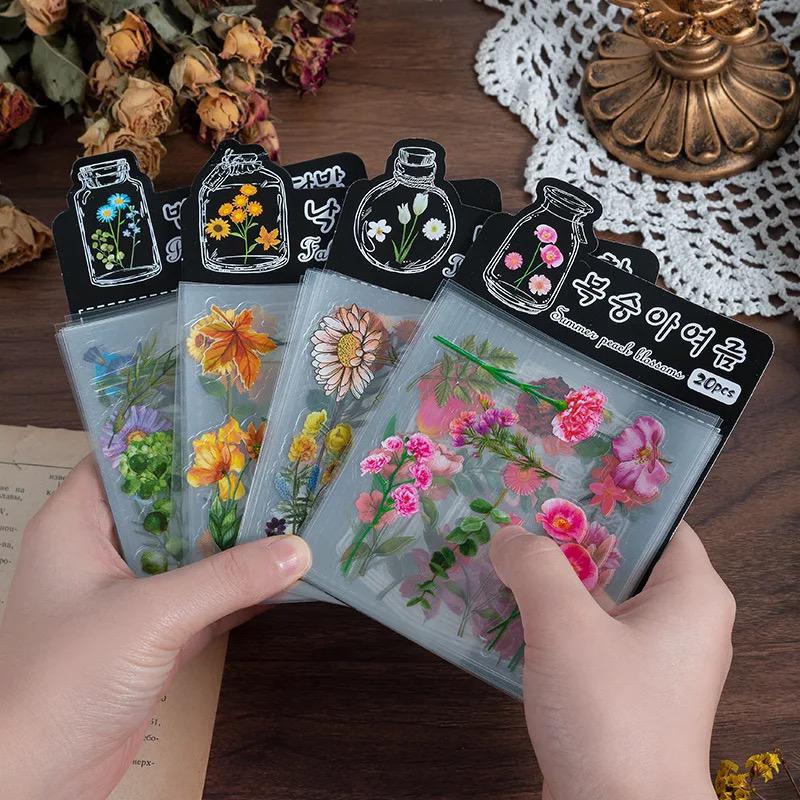 Sticker diseño de flores 20pc