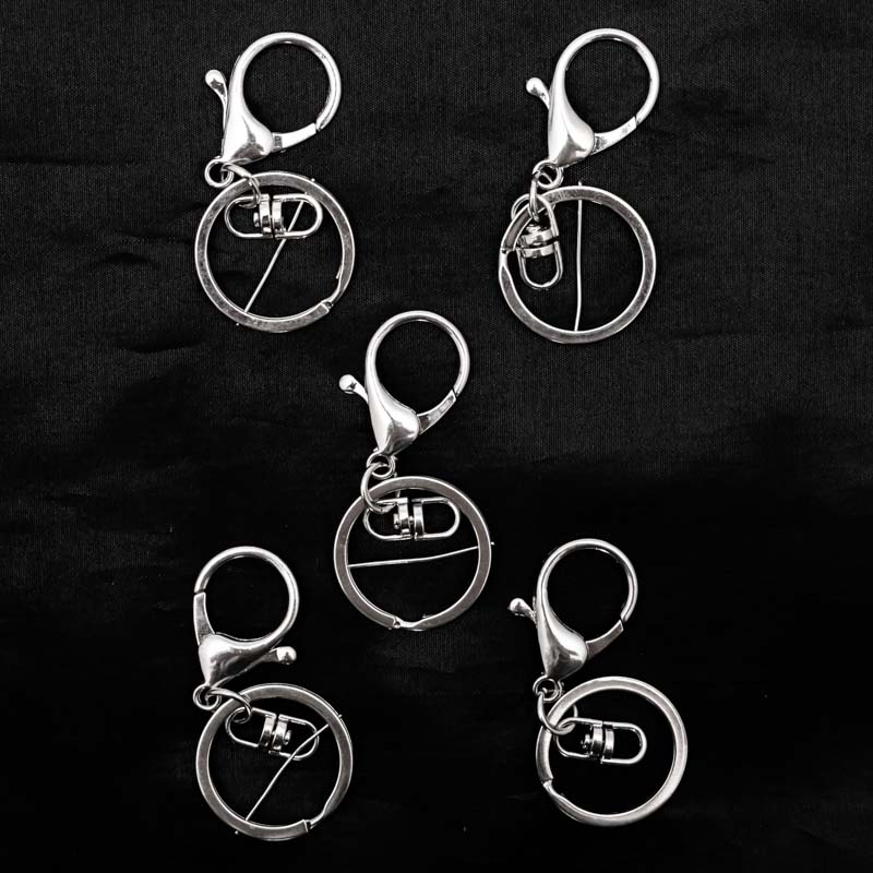 Accesorio llavero con gancho plateado 5pc