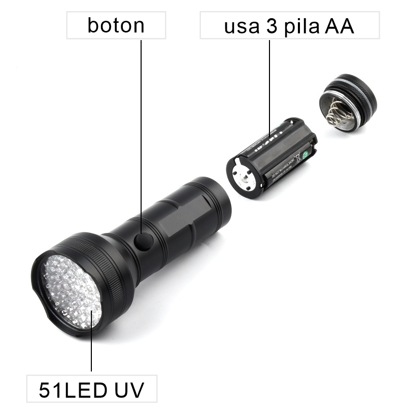 Linterna led Ultra Violeta 50led