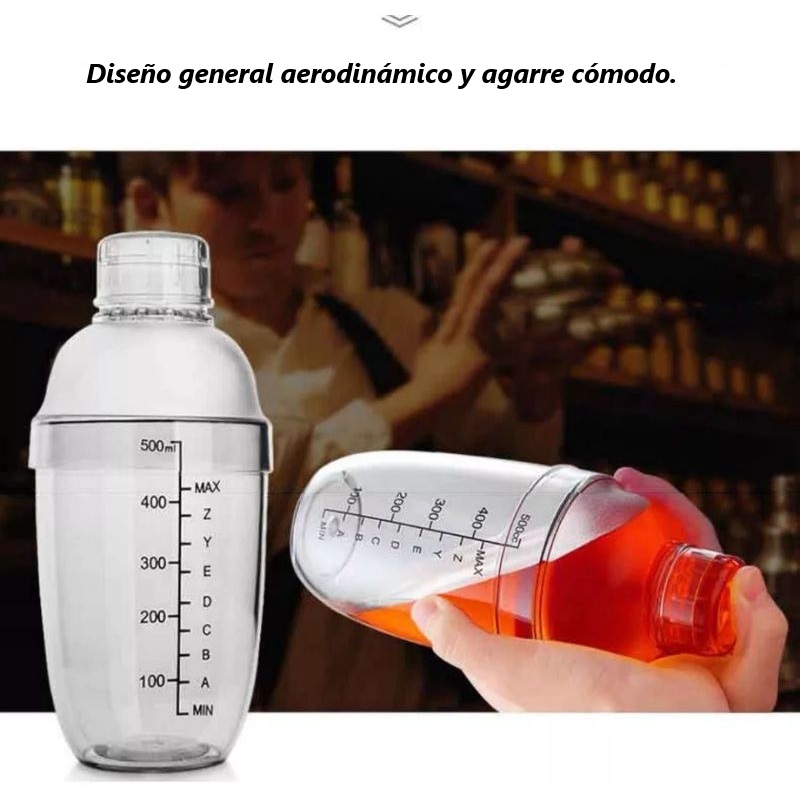 Coctelera de plástico para tragos 500ml
