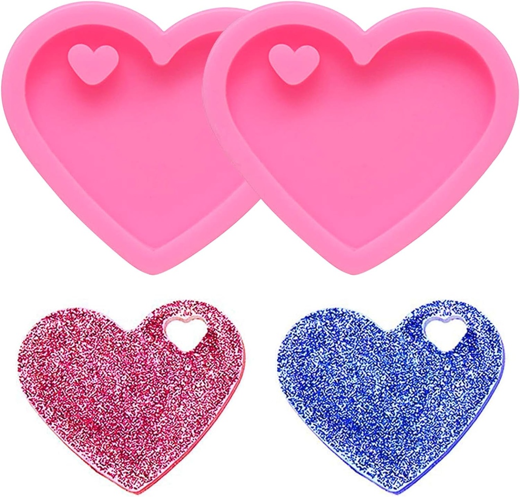Molde de silicona dije de corazon 5.2*5.3cm