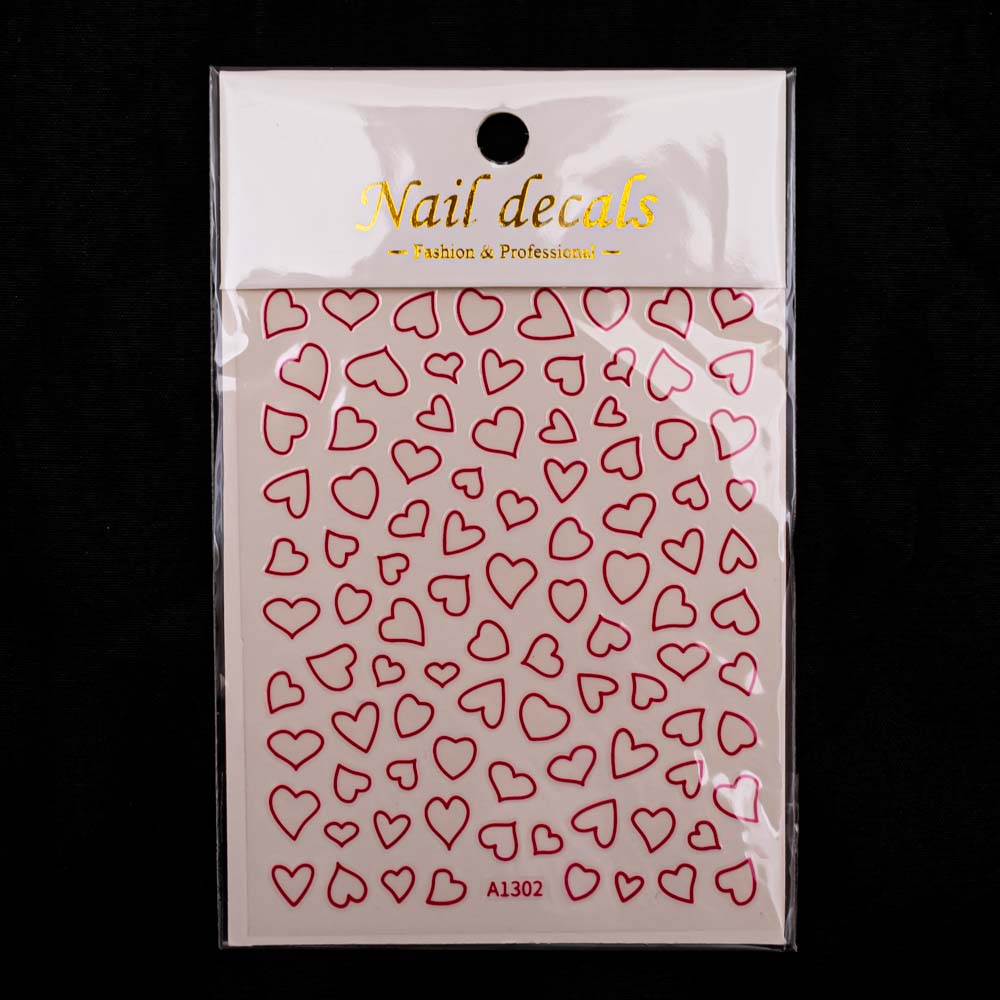 Sticker de corazon borde rojo