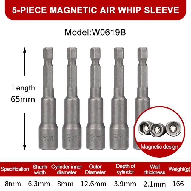 bit magnético 8*48mm 5 piezas wynns