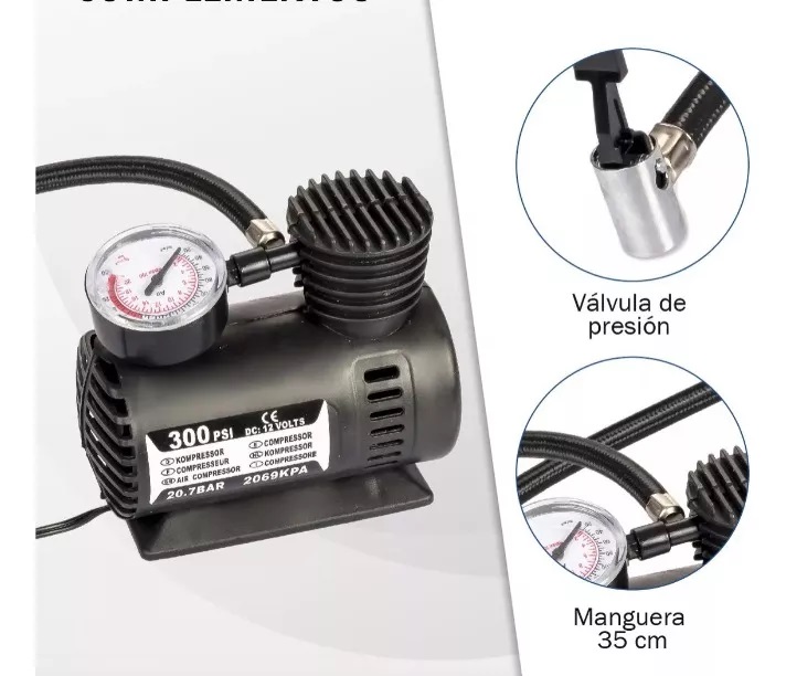 Inflador con compresor 300psi
