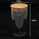 Frasco de vidrido con tapa de madera 15*8cm