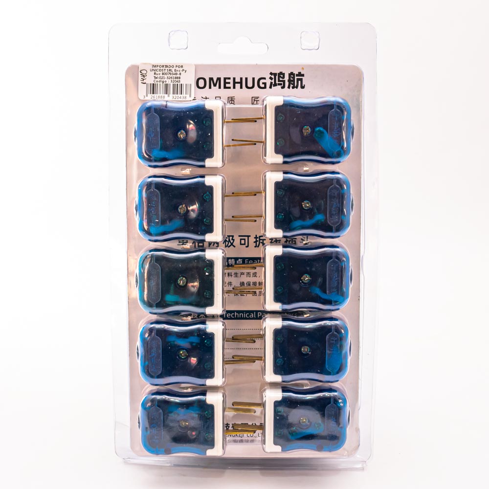 Enchufe macho plano 20pc