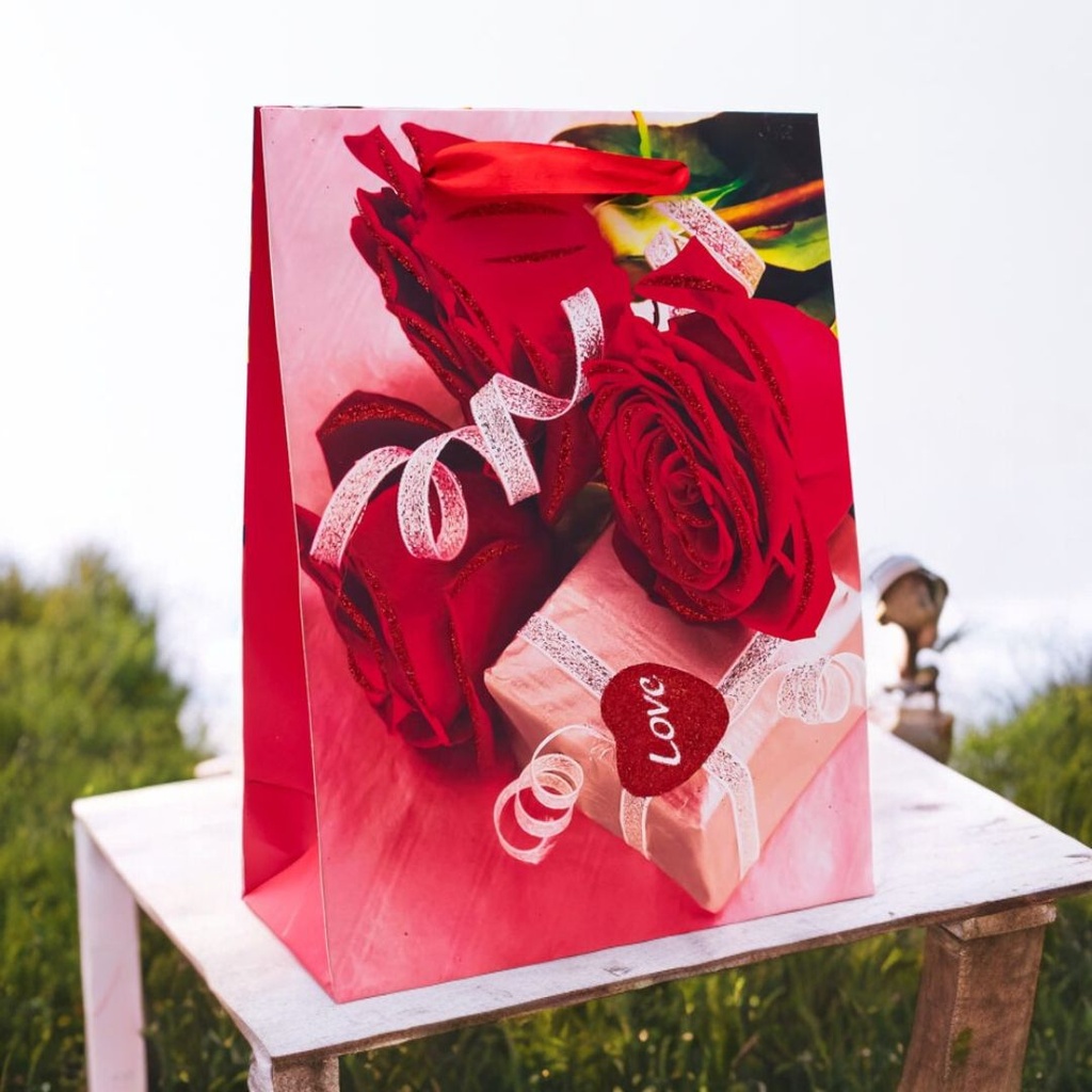 Bolsa para regalo diseño de rosas