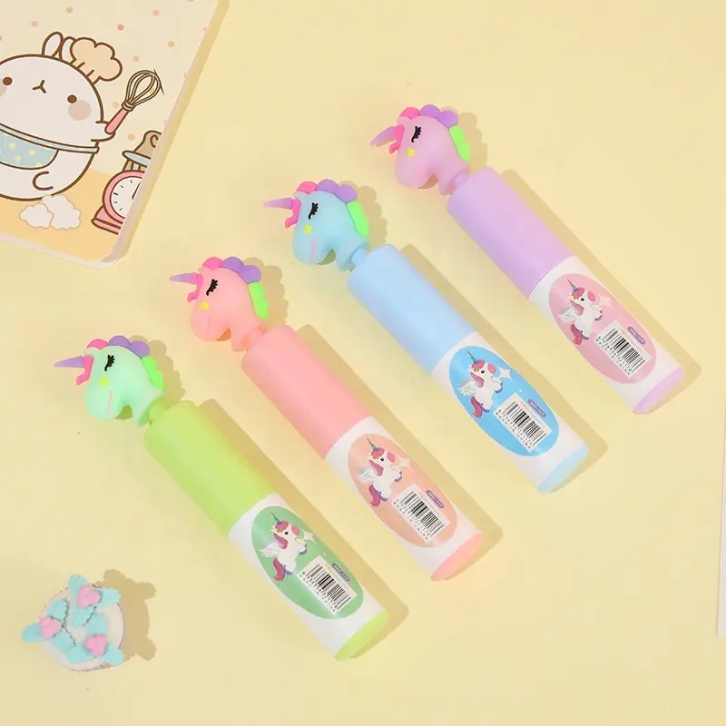 Resaltador con diseño unicornio por ud