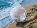 Pelota inflable con lentejuela 50cm