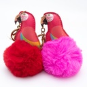 Llavero loro con pompom
